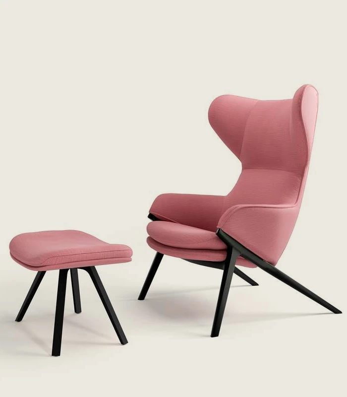 5 famous Italian brands of upholstered furniture - Cassina - P22 pink armchair