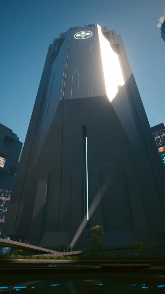 Brutalism in Cyberpunk 2077 future dark architecture arasaka