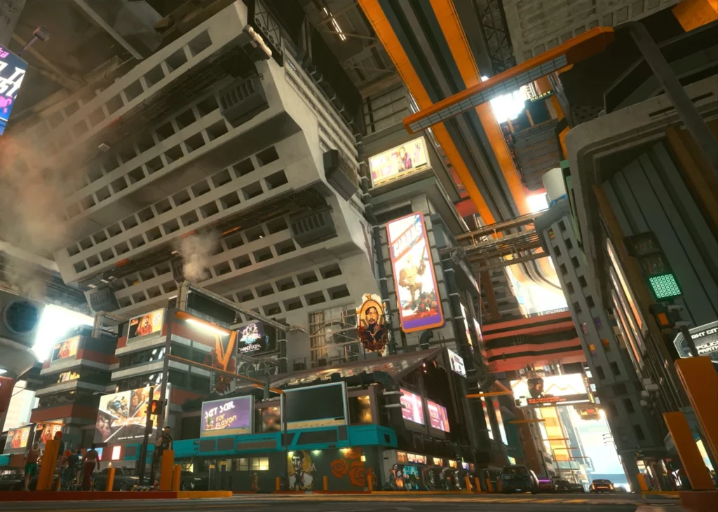 Brutalism in Cyberpunk 2077 future habitat